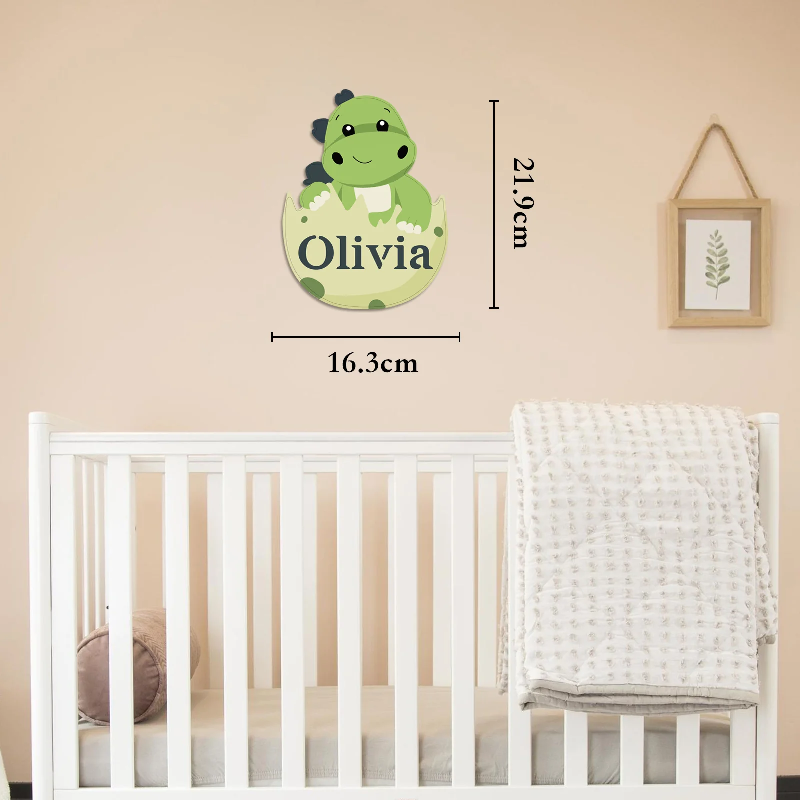 Personalized Wooden Baby's Room Wall Light Set-Dinosaur Theme - Image 6