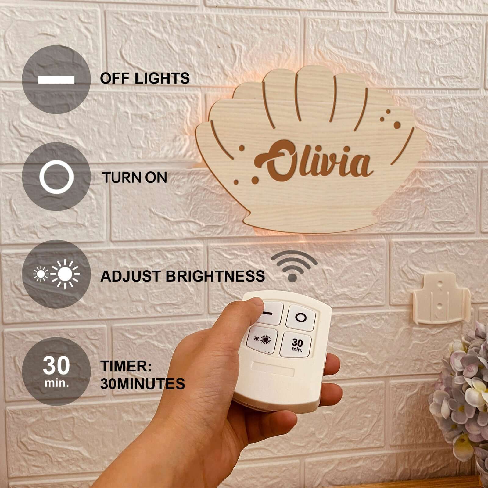 Personalized Wooden Baby's Room Wall Light Set-Space Model - Image 7