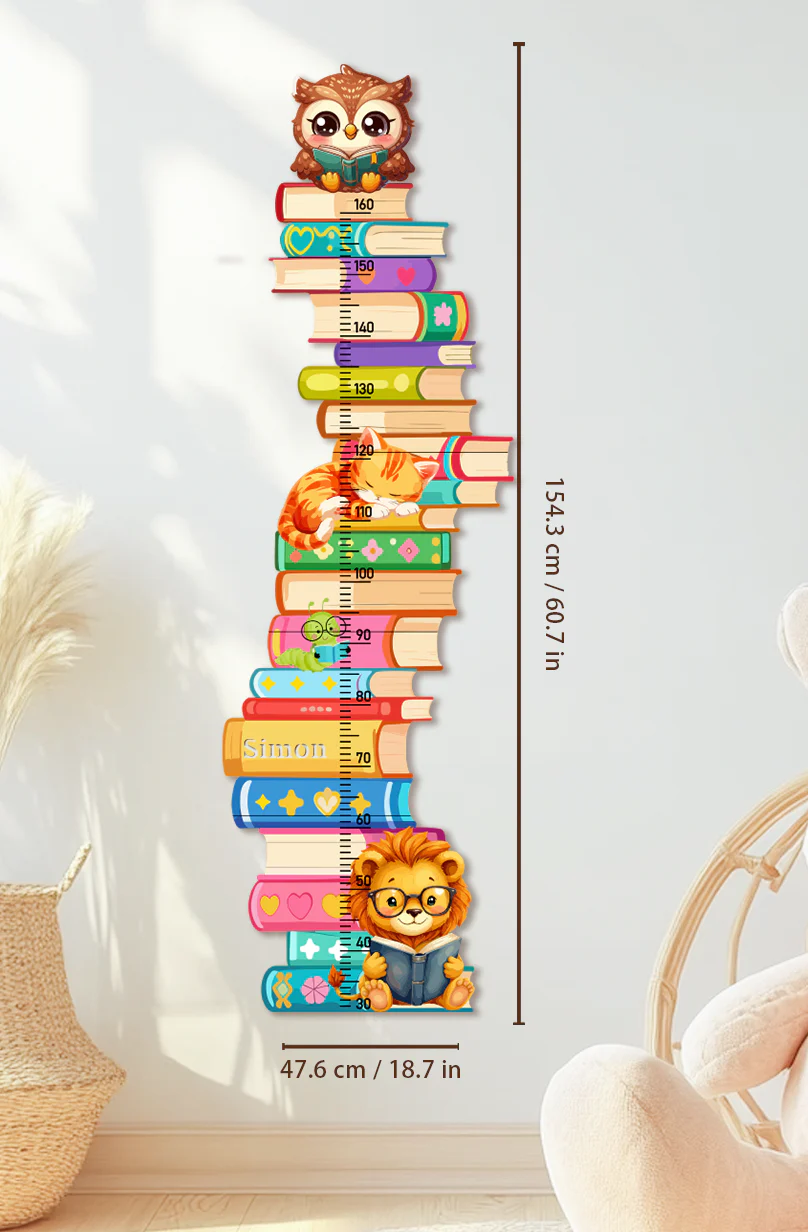Personalized Wooden Bookstack Growth Chart - Image 3