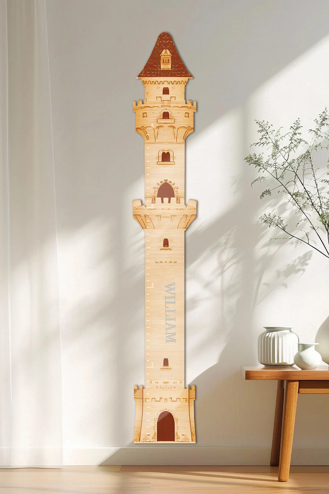 Personalized Wooden Castle Growth Chart Ruler - Image 2