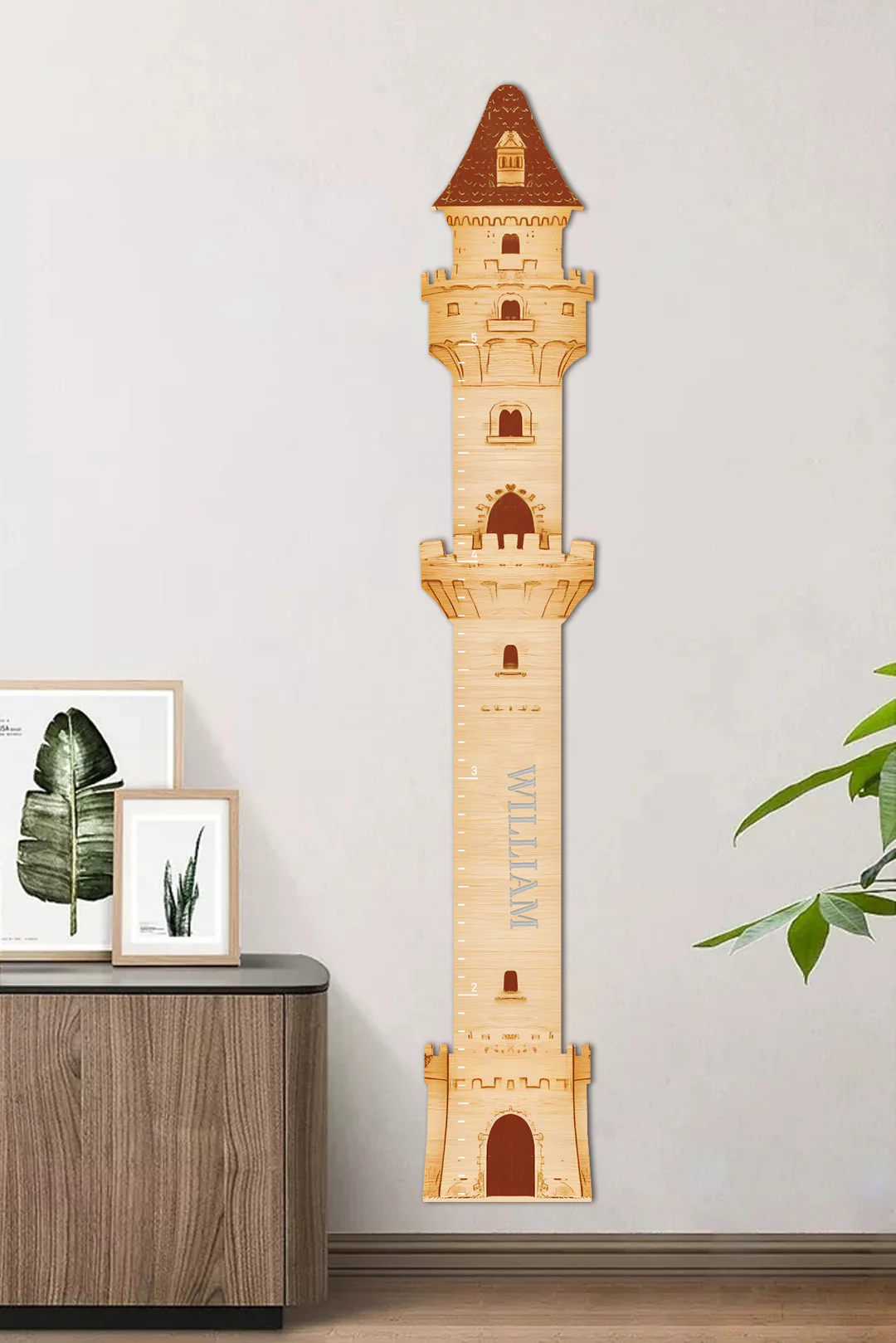 Personalized Wooden Castle Growth Chart Ruler - Image 4