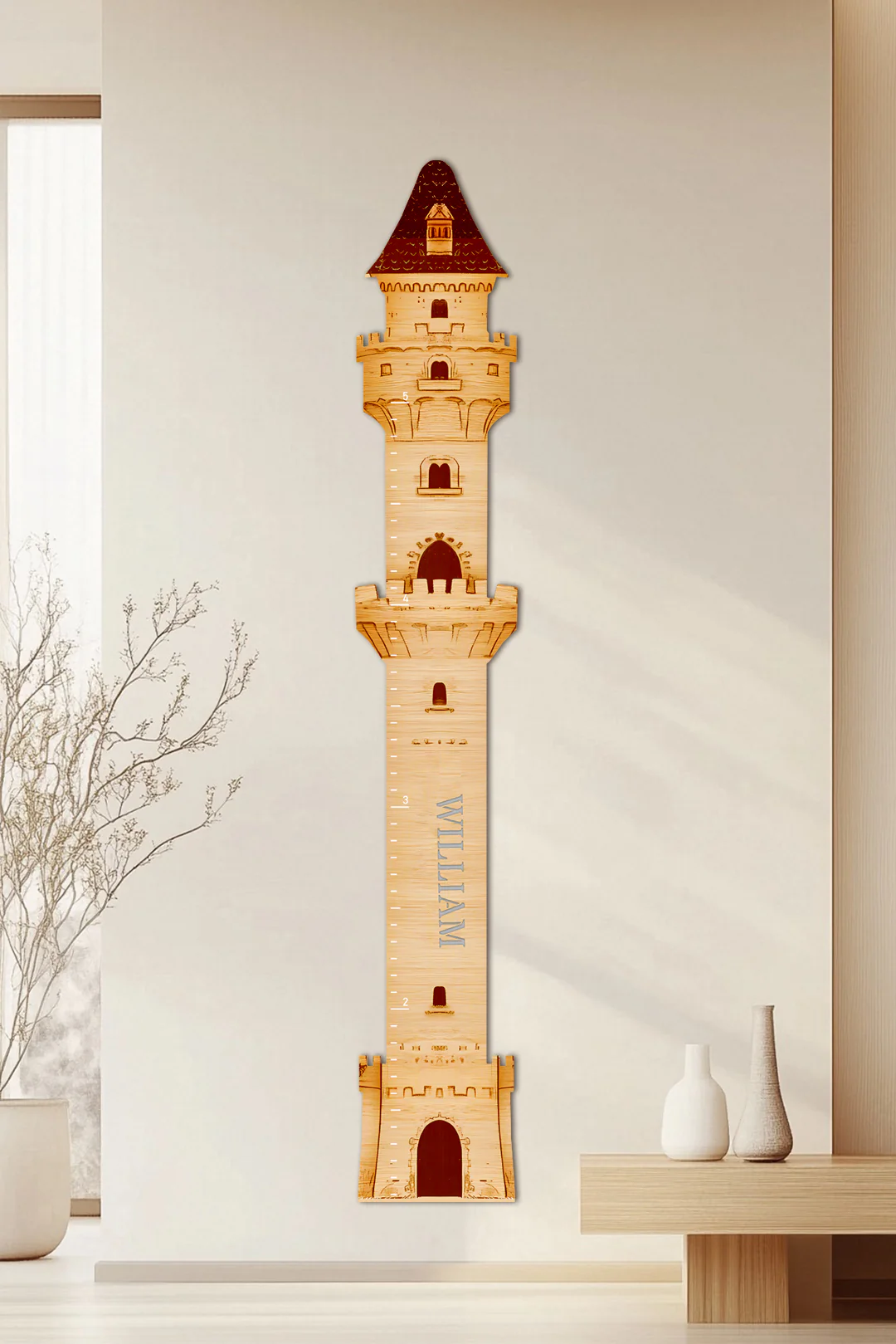Personalized Wooden Castle Growth Chart Ruler - Image 5