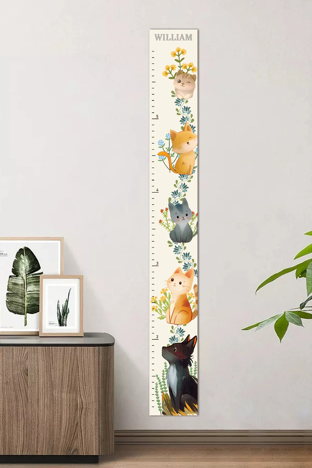 Personalized Wooden Cat Growth Chart Ruler - Image 3