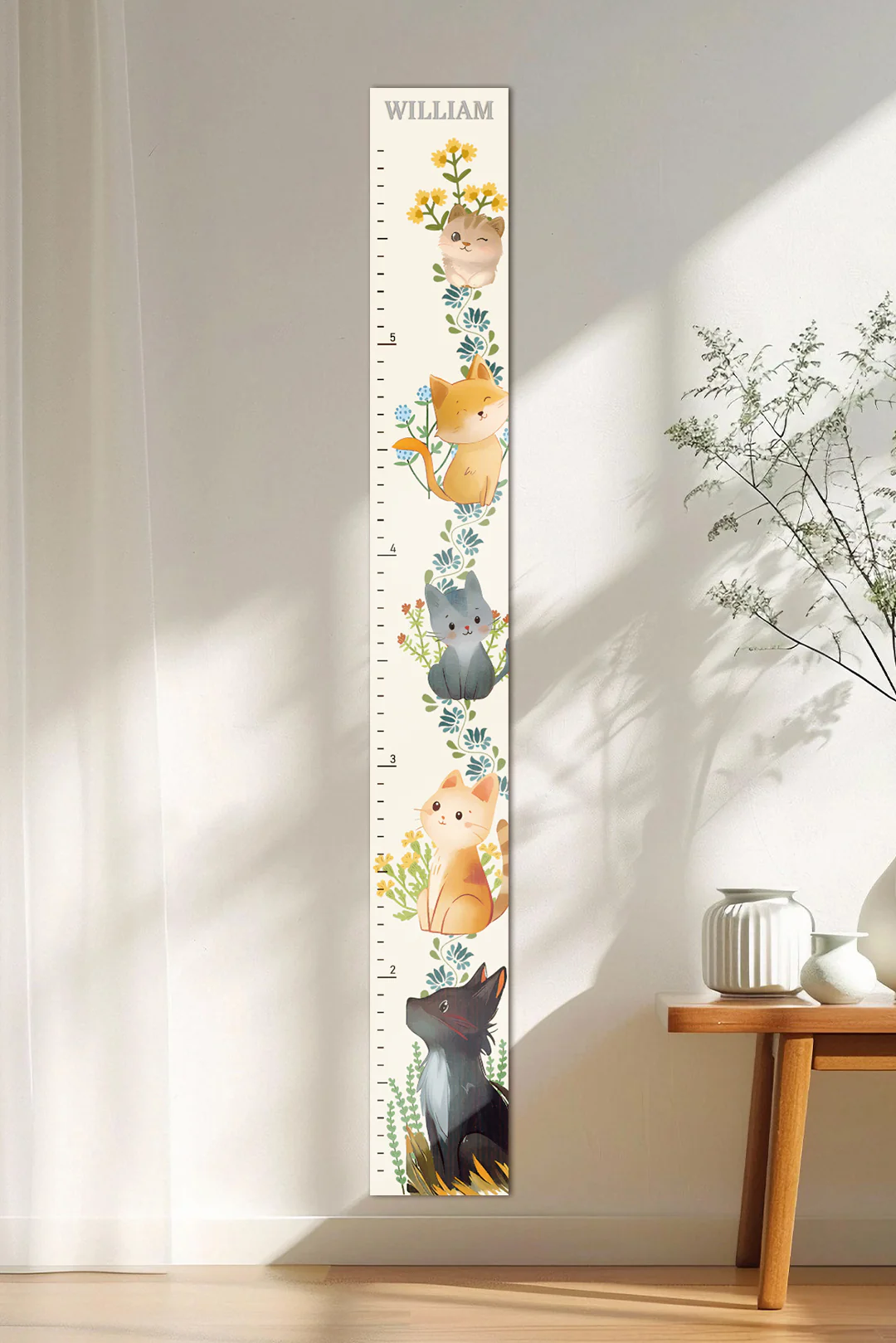 Personalized Wooden Cat Growth Chart Ruler - Image 5