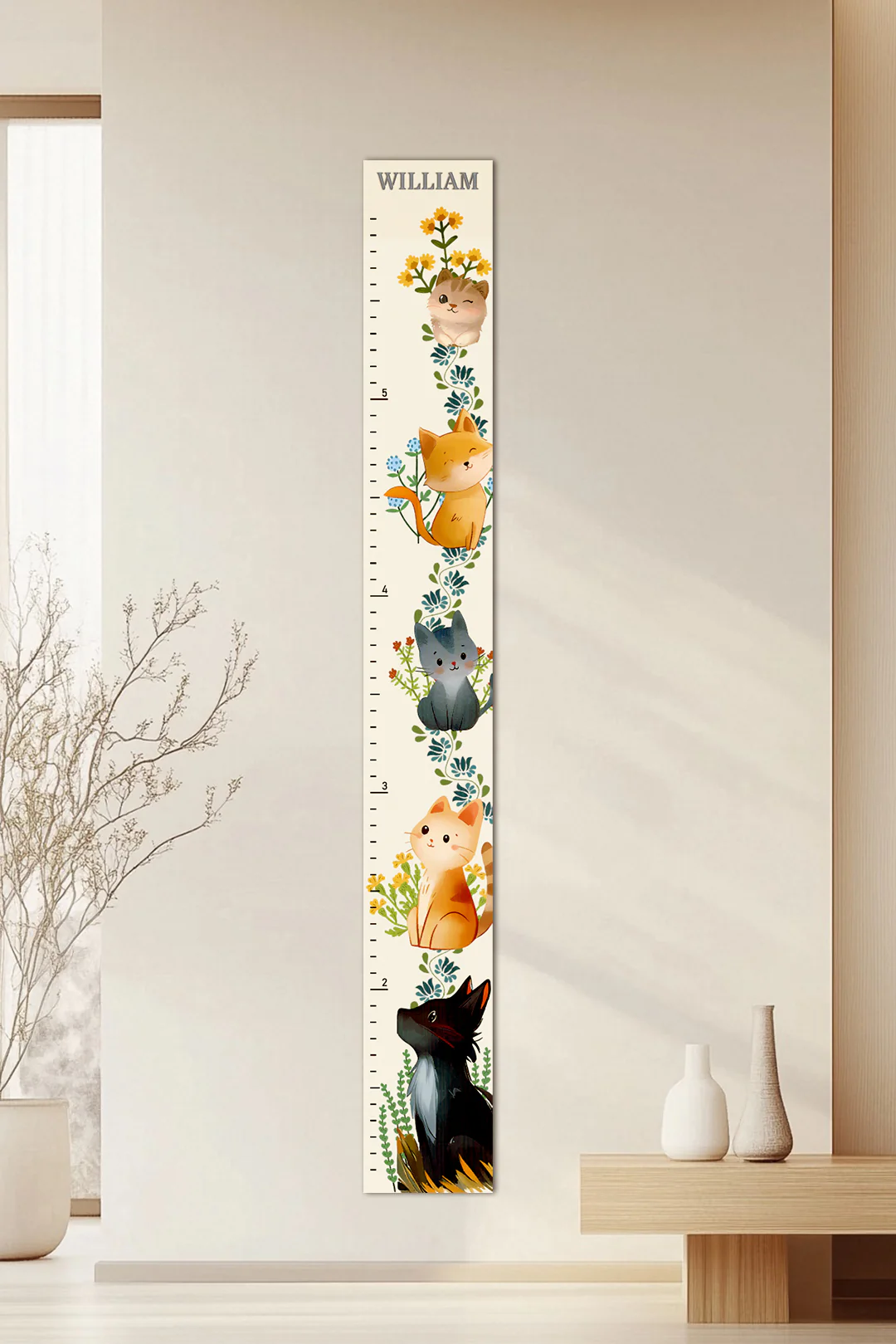 Personalized Wooden Cat Growth Chart Ruler - Image 6