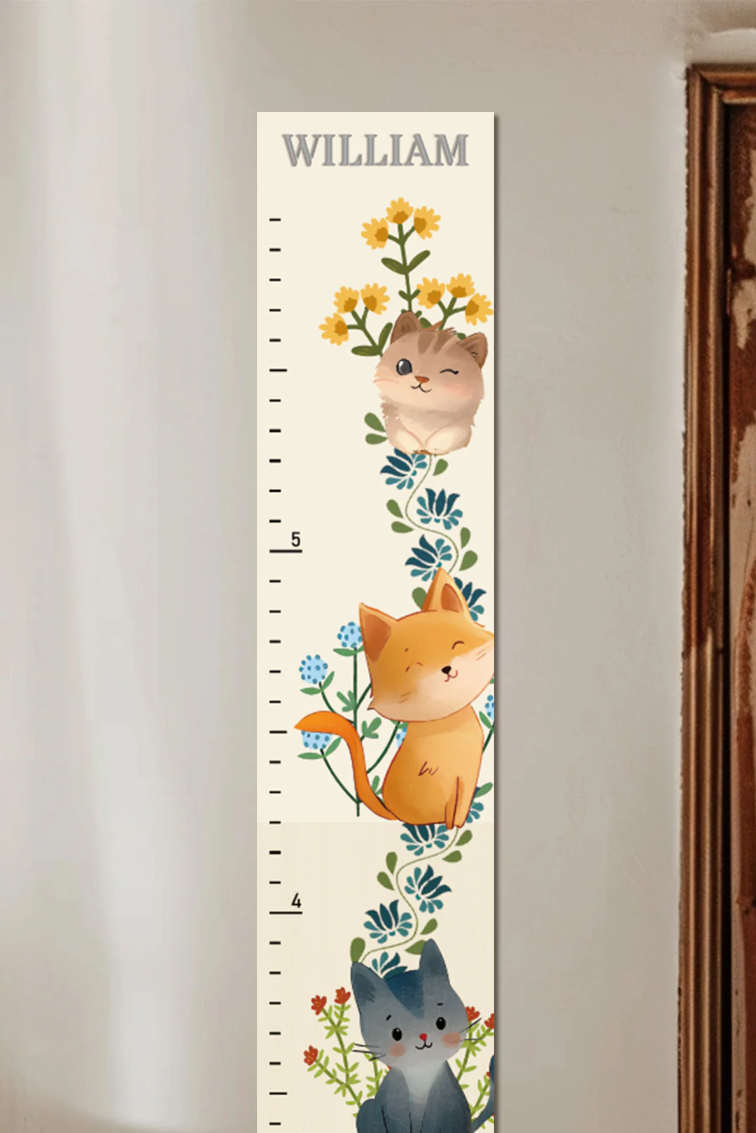 Personalized Wooden Cat Growth Chart Ruler - Image 7