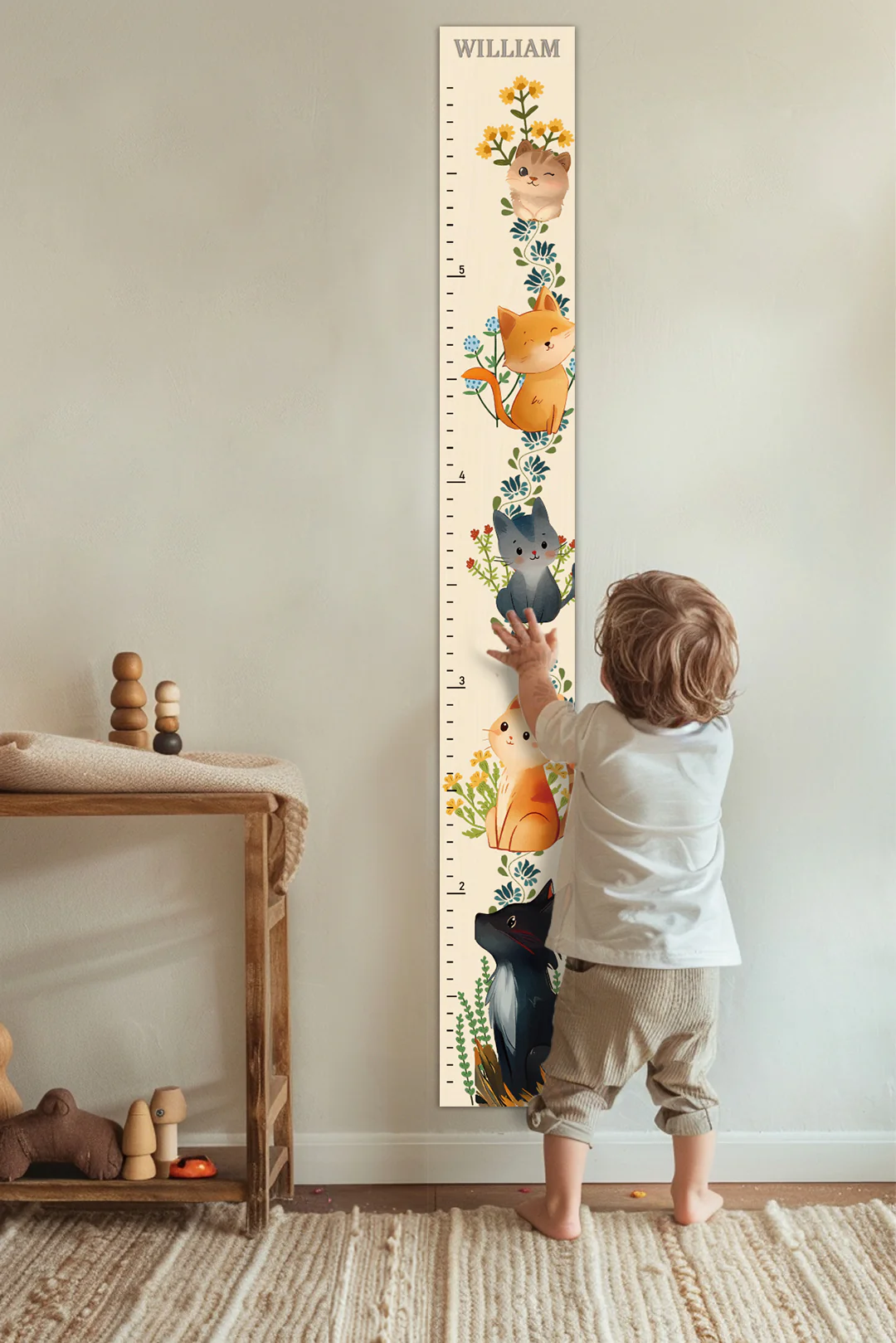 Personalized Wooden Cat Growth Chart Ruler - Image 8