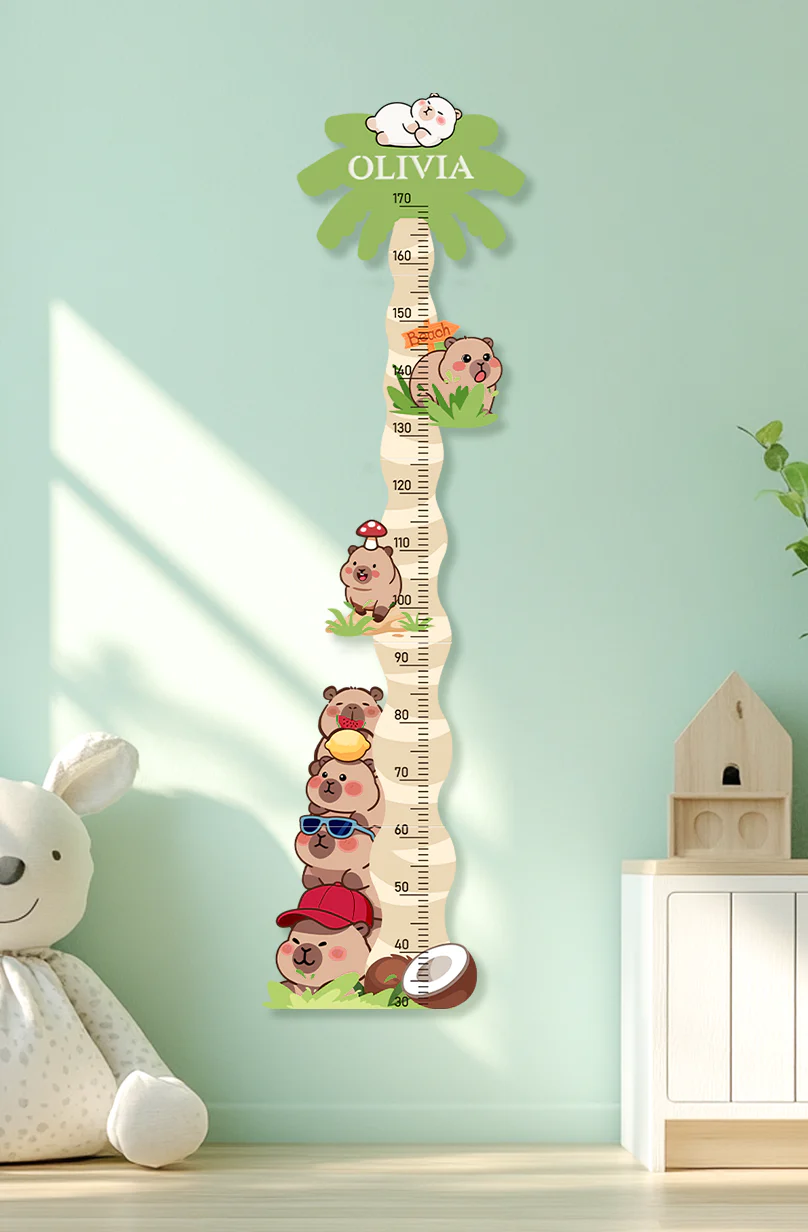 Personalized Wooden Coconut Bear Growth Chart - Image 2