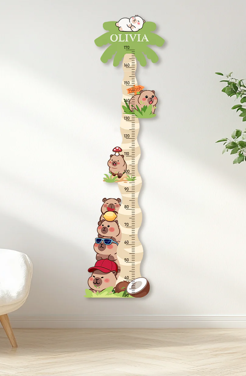Personalized Wooden Coconut Bear Growth Chart - Image 3