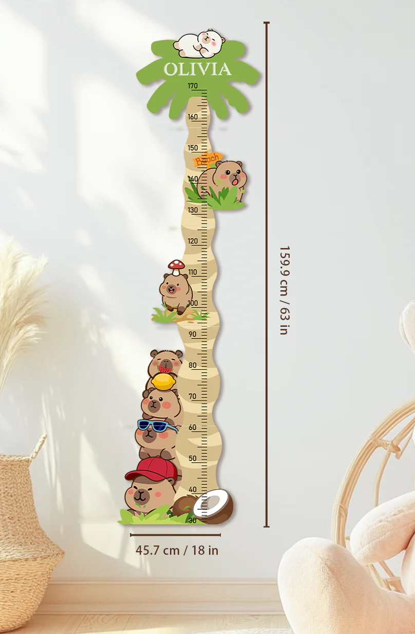 Personalized Wooden Coconut Bear Growth Chart - Image 5