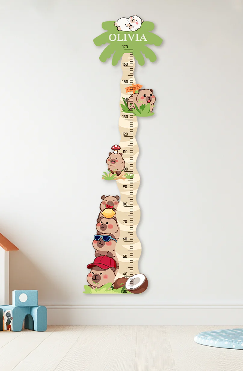Personalized Wooden Coconut Bear Growth Chart - Image 6