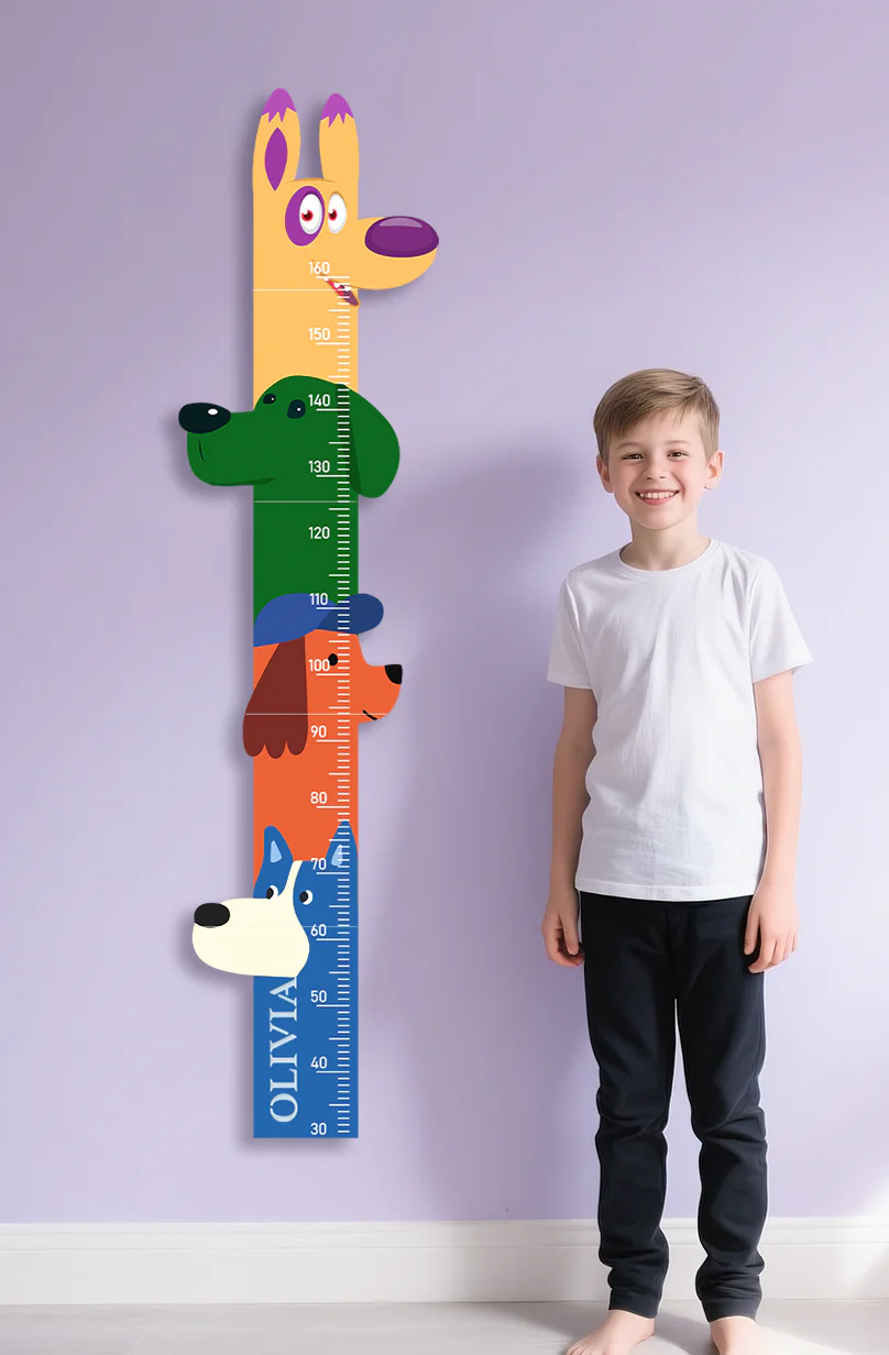 Personalized Wooden Colorful Dog Parade Growth Chart - Image 3