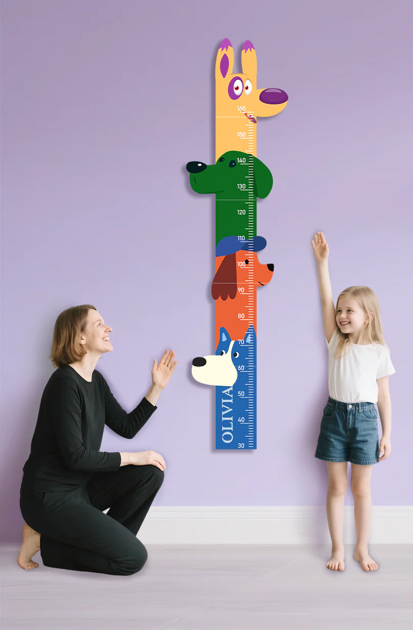 Personalized Wooden Colorful Dog Parade Growth Chart - Image 6