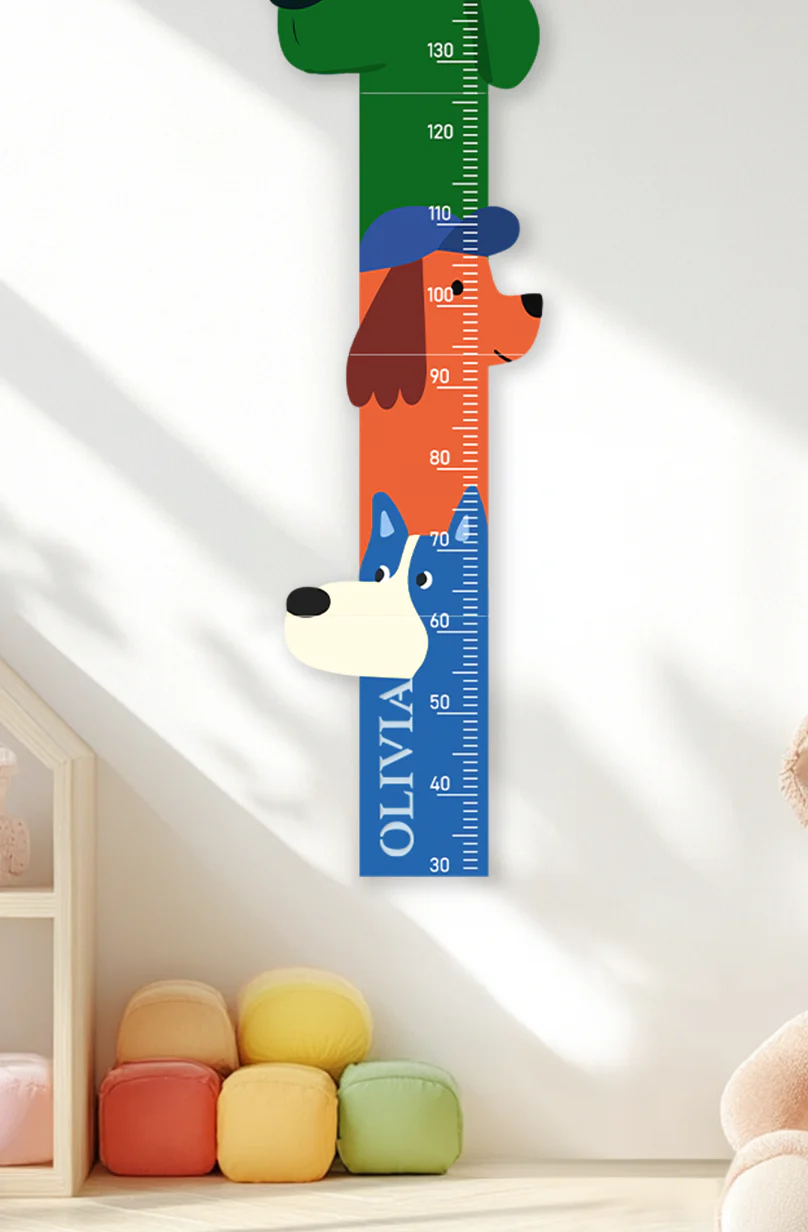 Personalized Wooden Colorful Dog Parade Growth Chart - Image 7