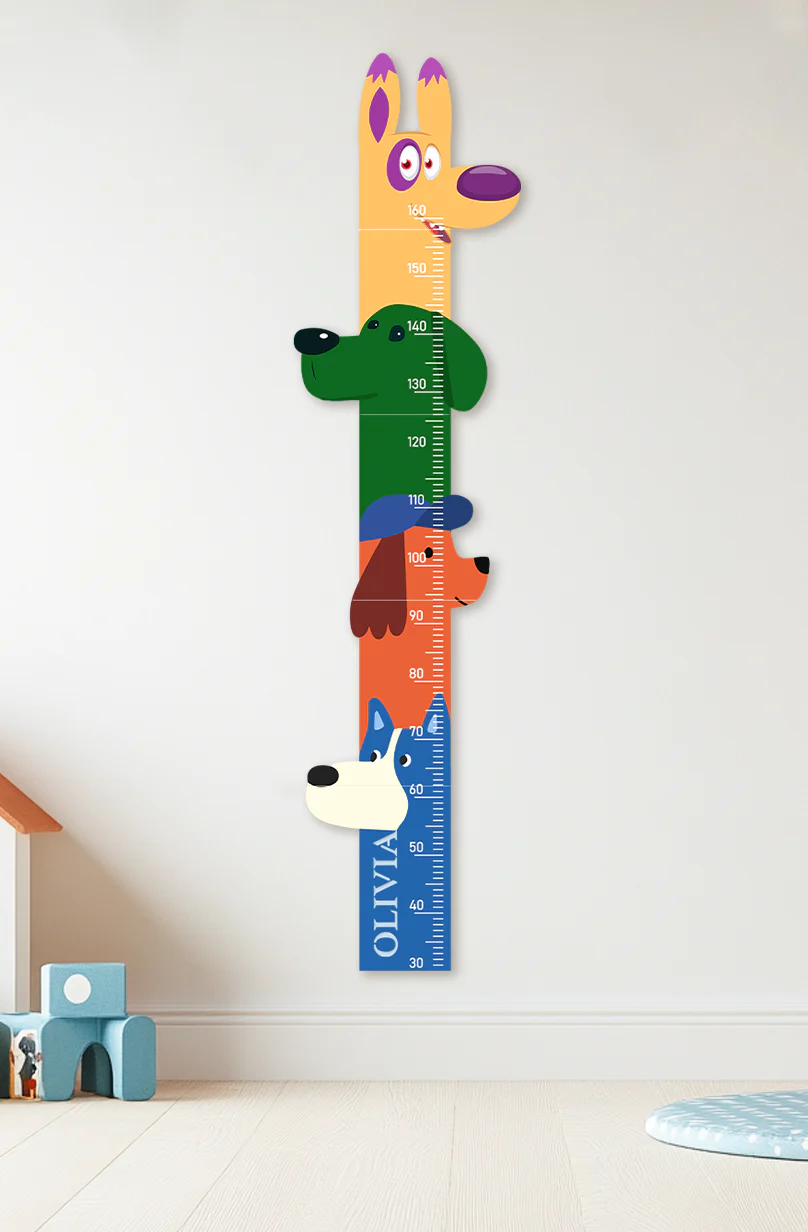 Personalized Wooden Colorful Dog Parade Growth Chart - Image 9