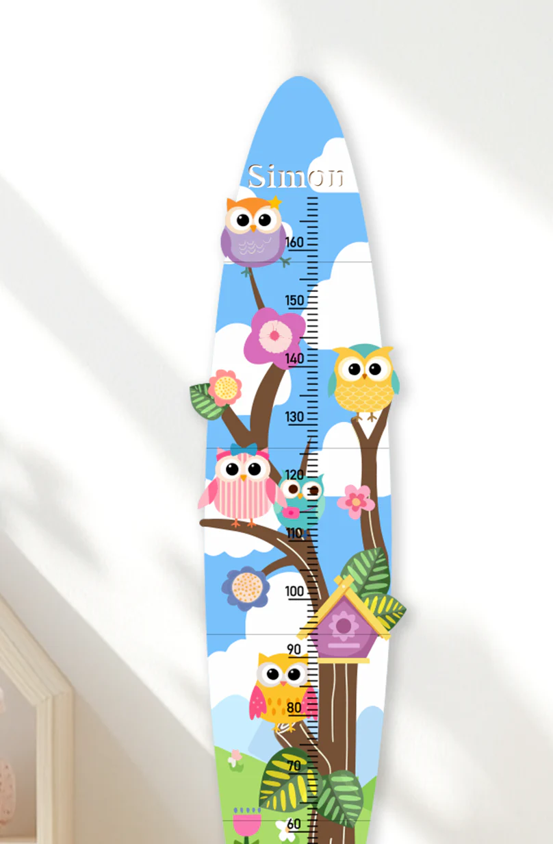 Personalized Wooden Colorful Owl Tree Growth Chart - Image 4