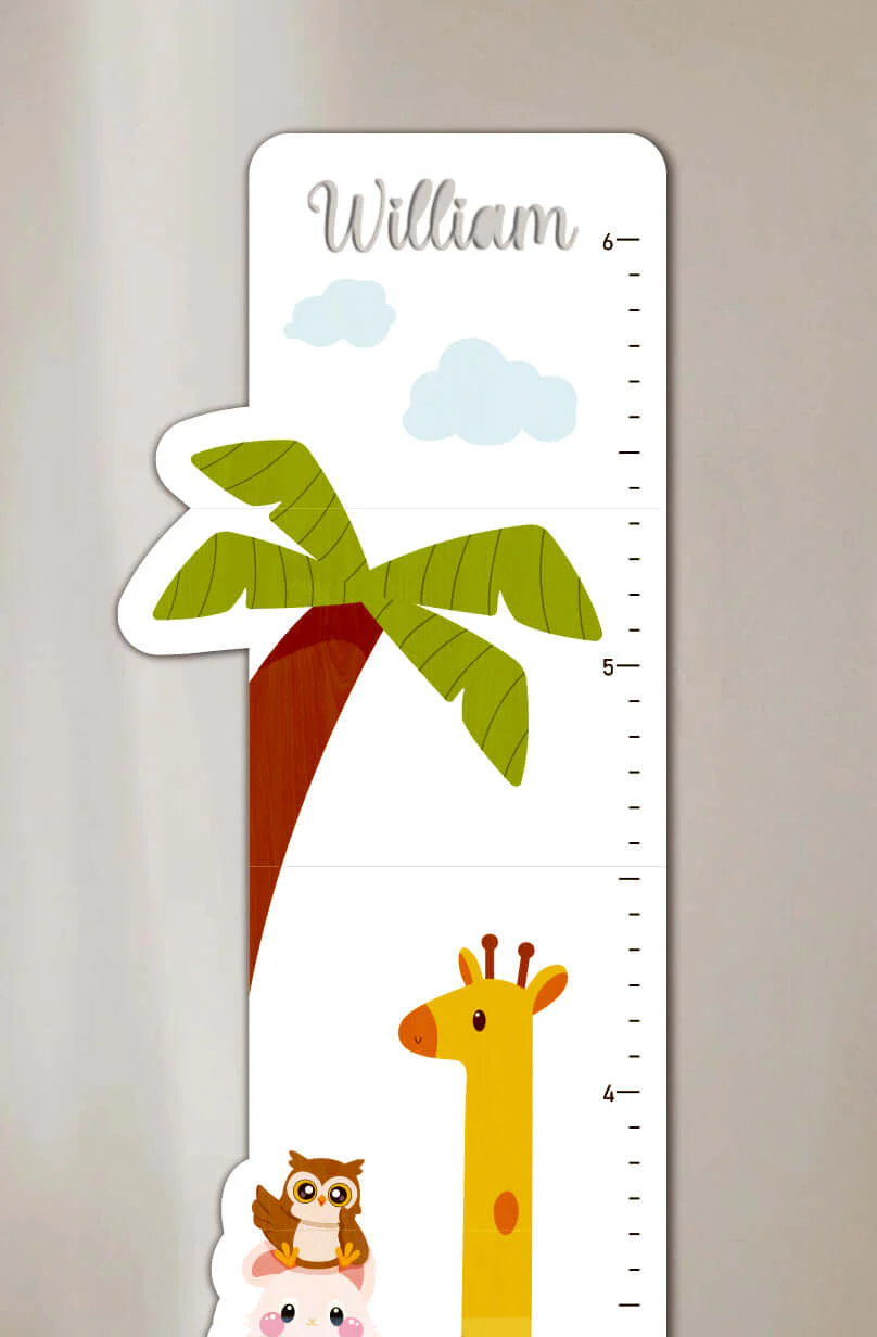 Personalized Wooden Cute Animals Growth Chart Ruler - Image 3