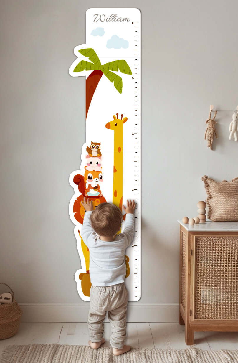 Personalized Wooden Cute Animals Growth Chart Ruler - Image 4