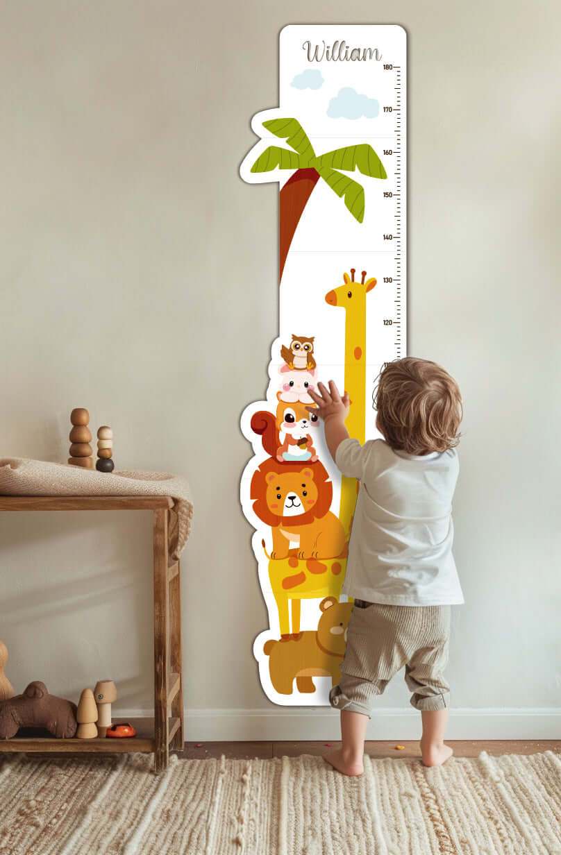 Personalized Wooden Cute Animals Growth Chart Ruler - Image 5
