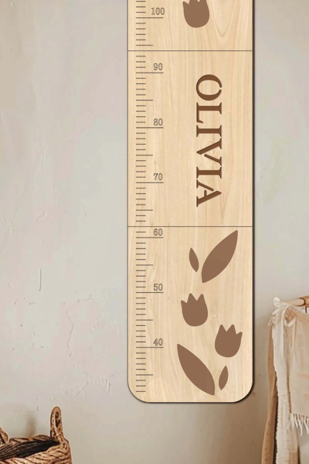 Personalized Wooden Cute Dinosaur Growth Chart - Image 3