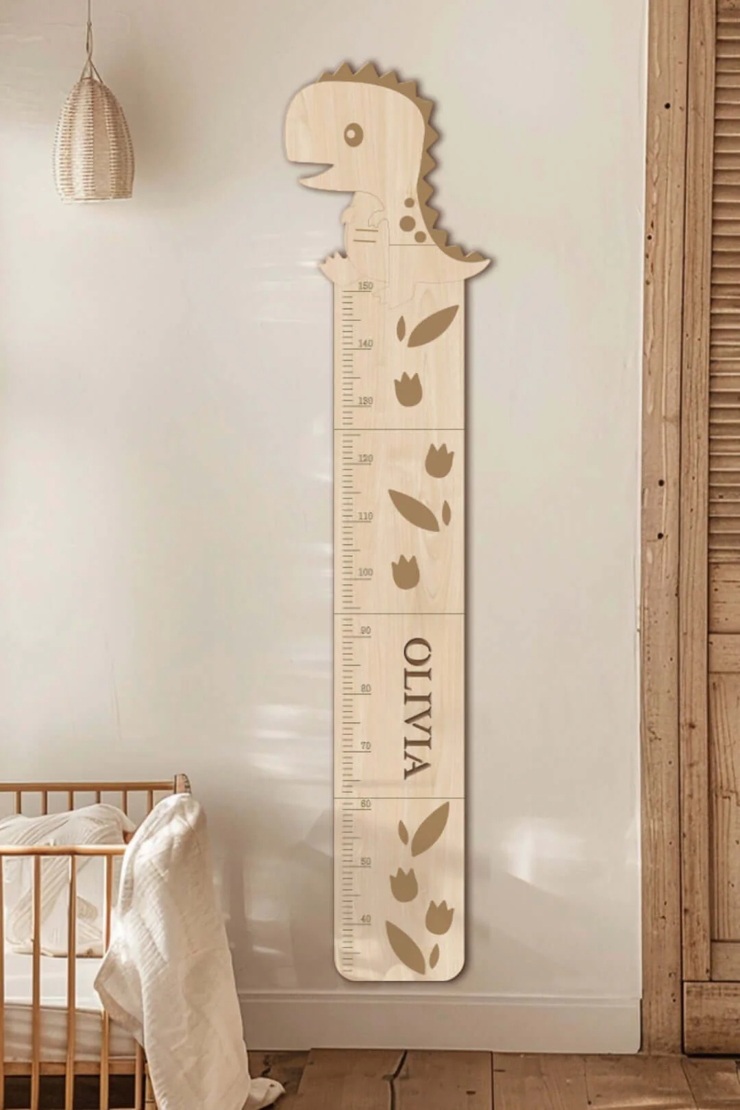 Personalized Wooden Cute Dinosaur Growth Chart - Image 6