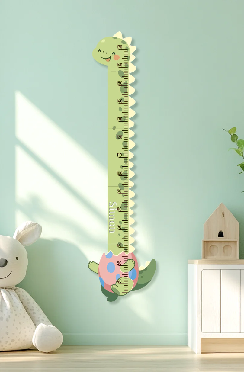 Personalized Wooden Cute Dinosaur Growth Chart for Kids - Image 3