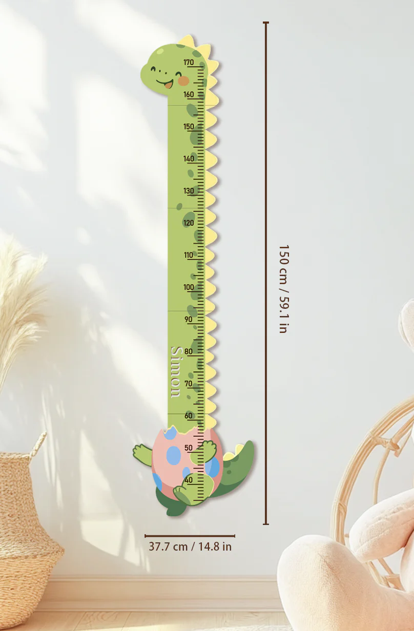 Personalized Wooden Cute Dinosaur Growth Chart for Kids - Image 4