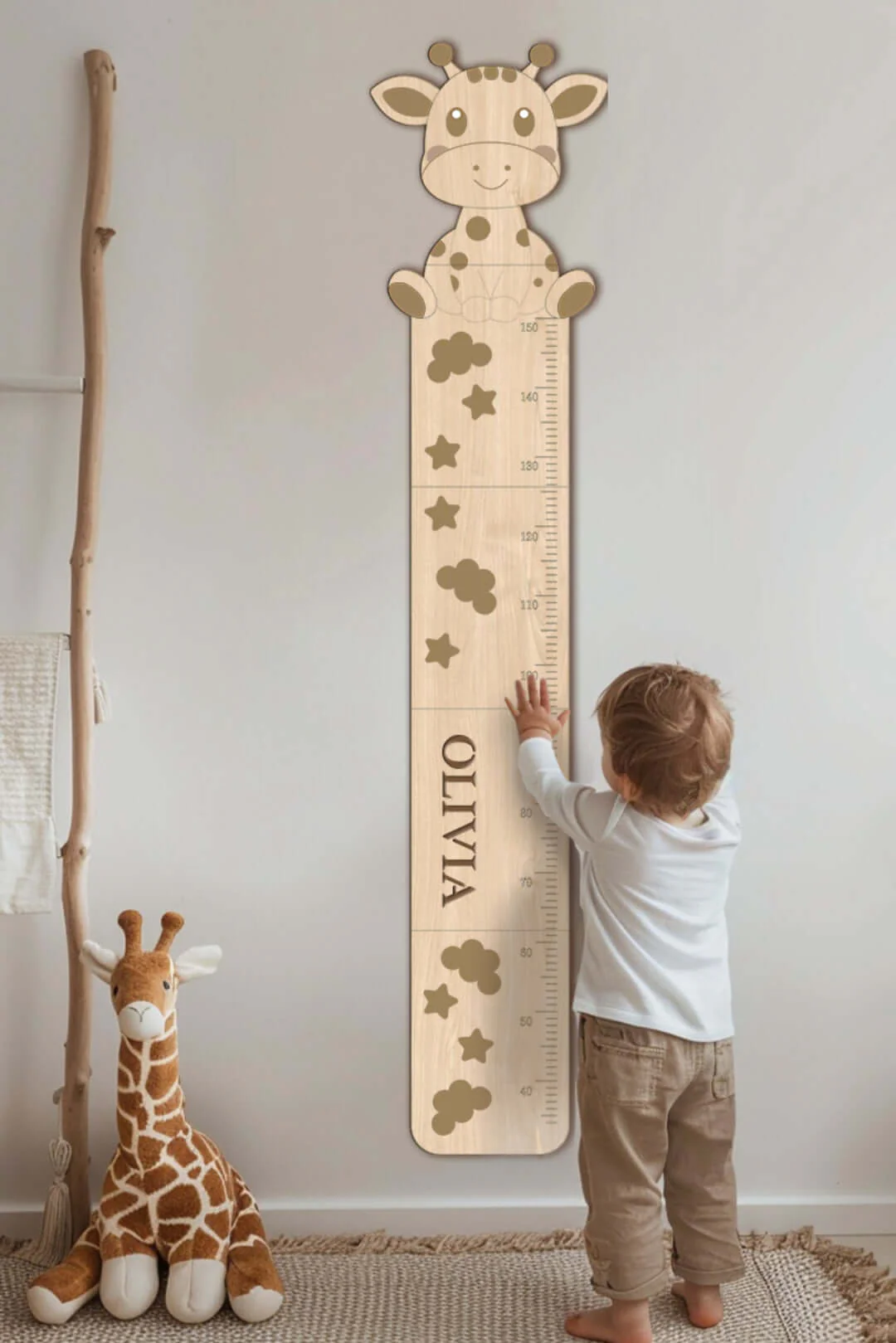 Personalized Wooden Cute Giraffe Growth Chart - Image 5