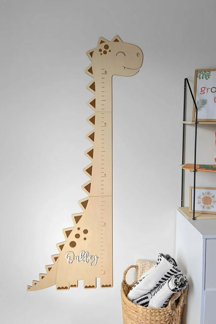 Personalized Wooden Dinosaur Growth Chart Ruler - Image 3