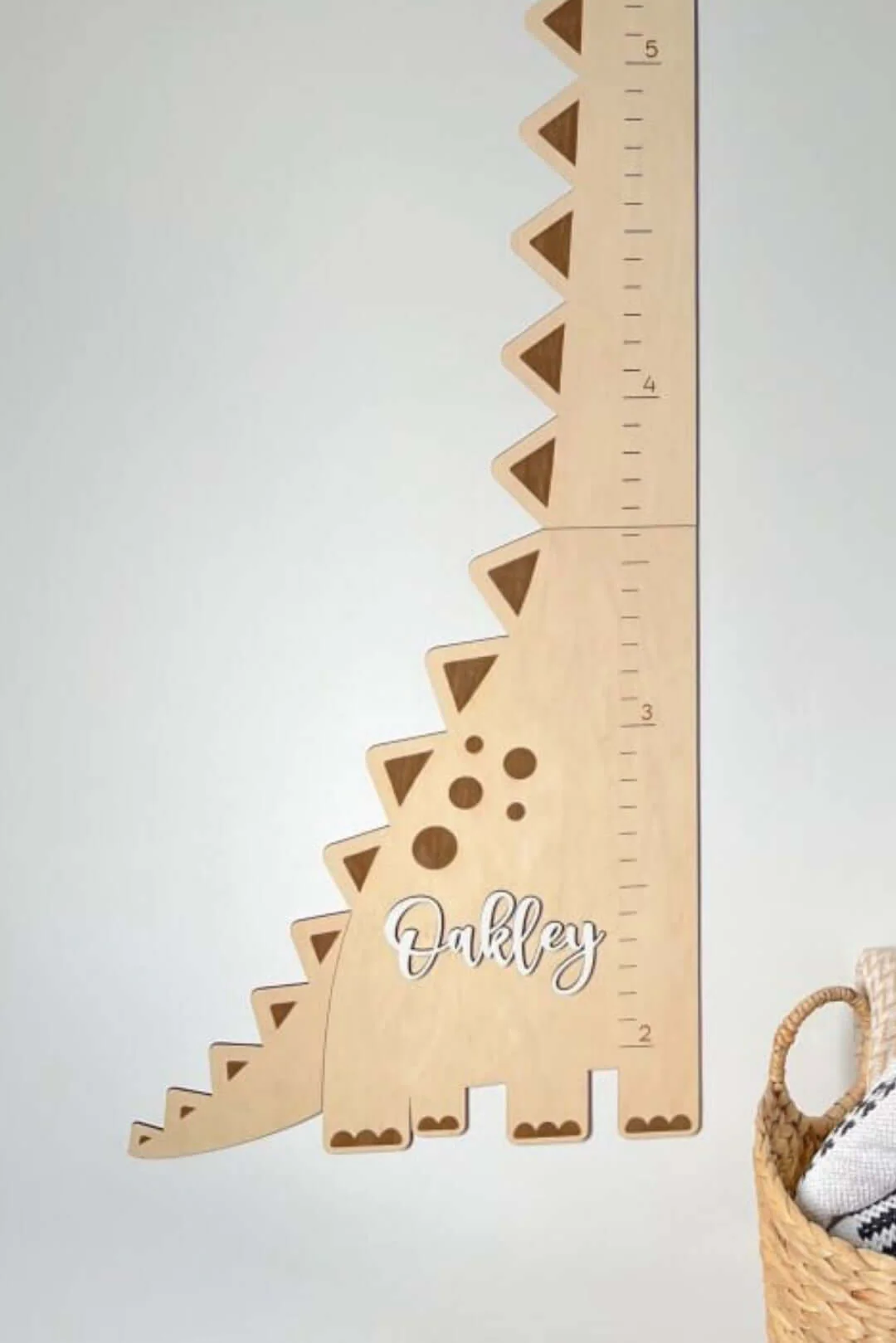 Personalized Wooden Dinosaur Growth Chart Ruler - Image 4