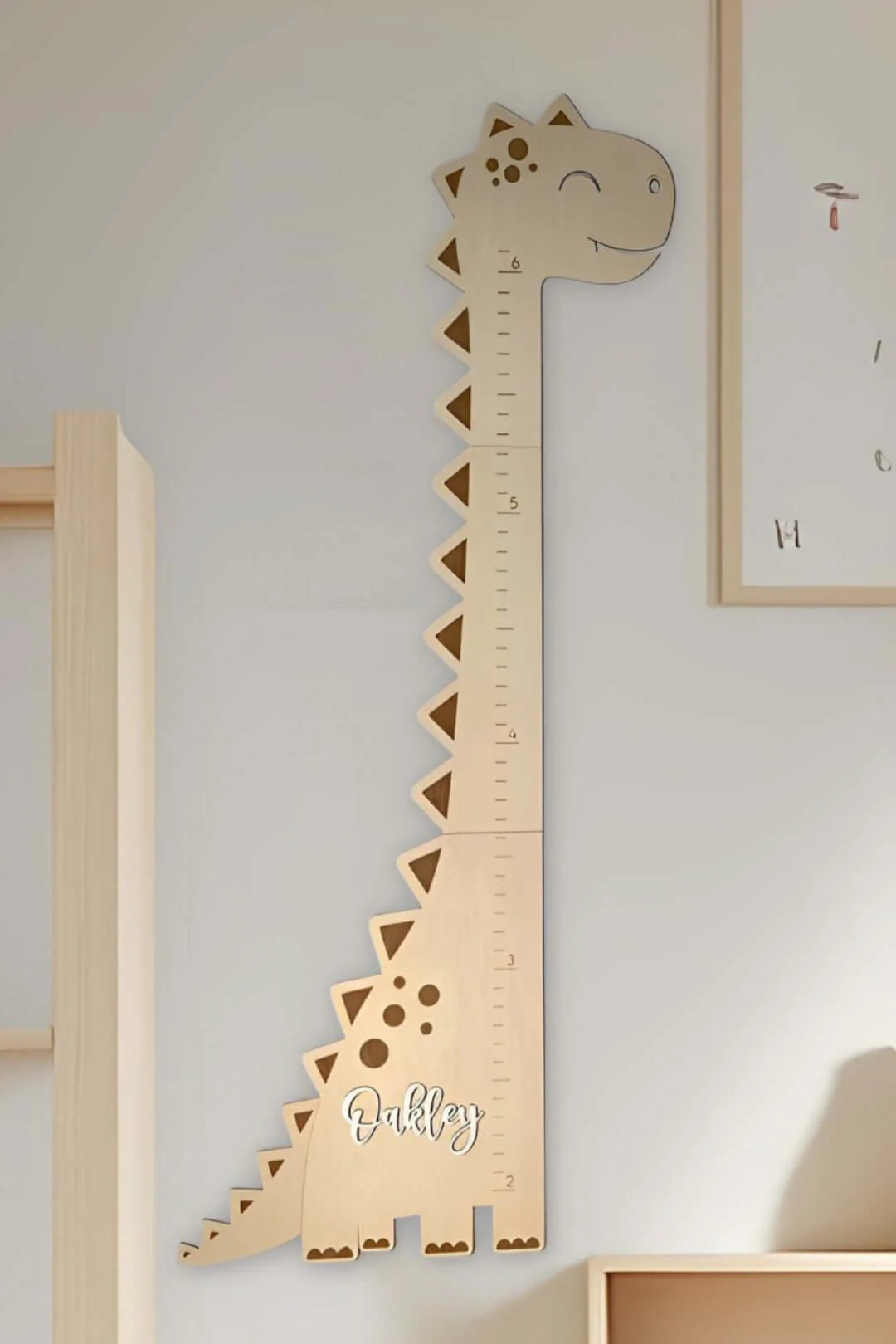 Personalized Wooden Dinosaur Growth Chart Ruler - Image 6