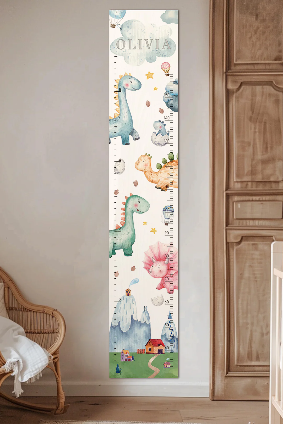 Personalized Wooden Dinosaur Growth Chart Height Ruler - Image 7