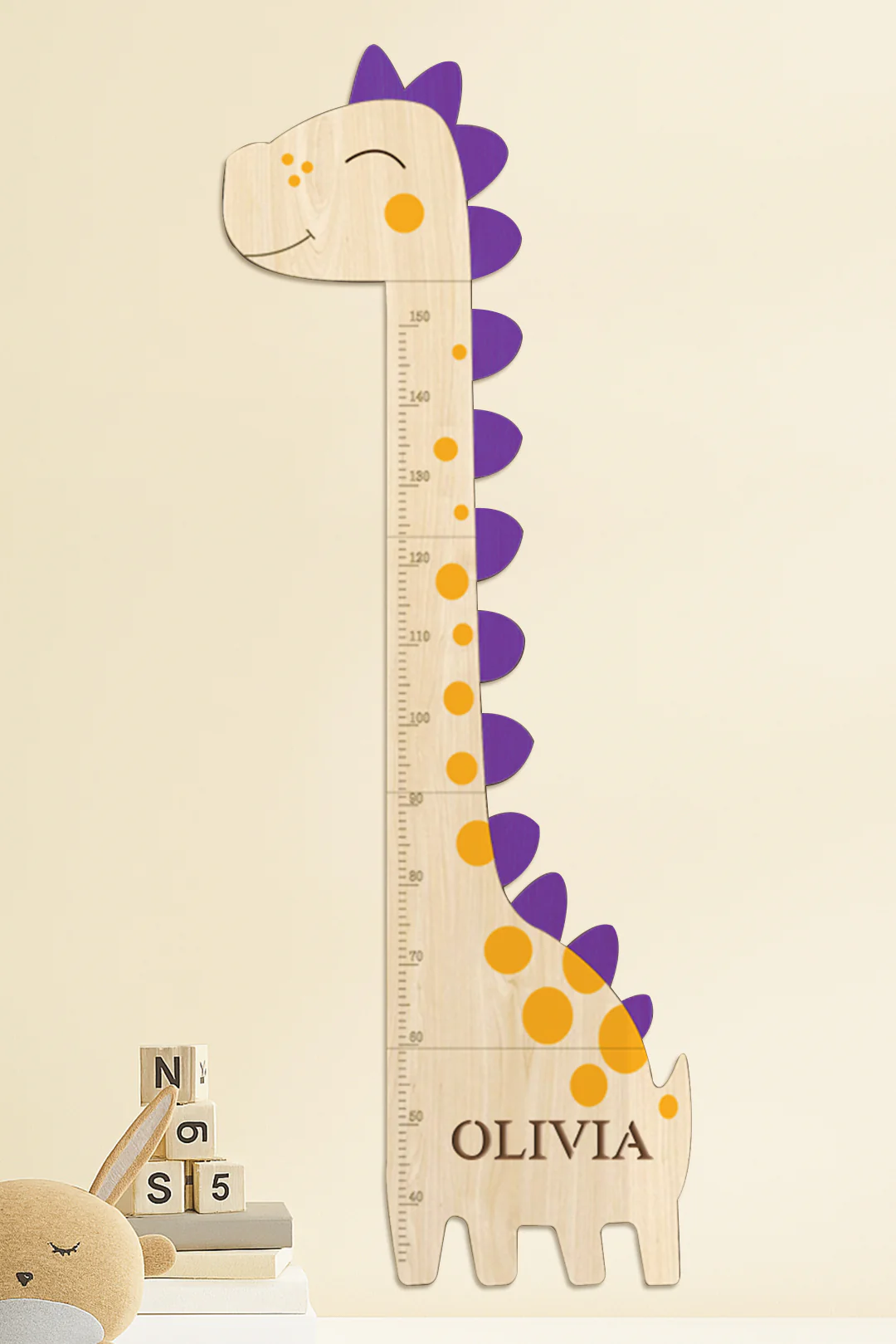 Personalized Wooden Dinosaur Growth Chart Height Ruler