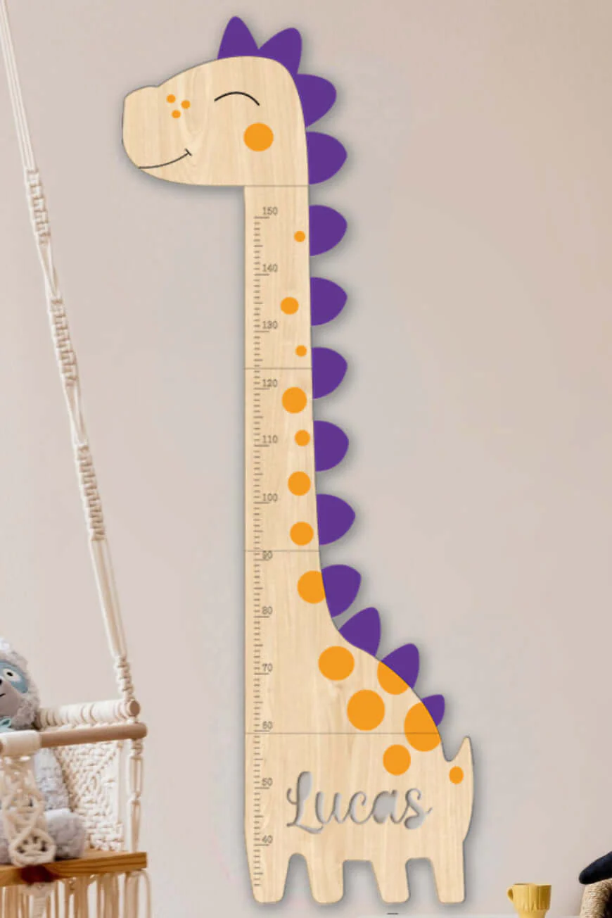 Personalized Wooden Dinosaur Growth Chart Height Ruler - Image 2