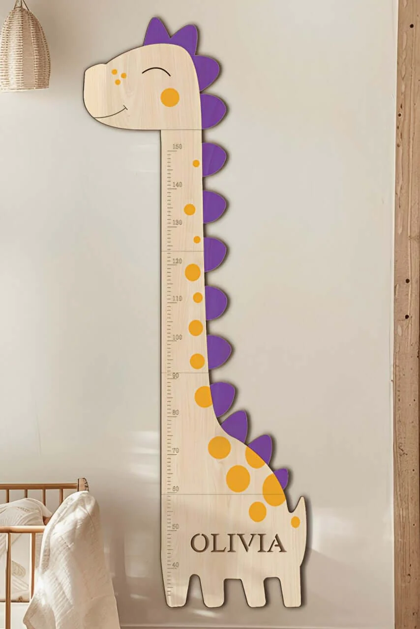Personalized Wooden Dinosaur Growth Chart Height Ruler - Image 3