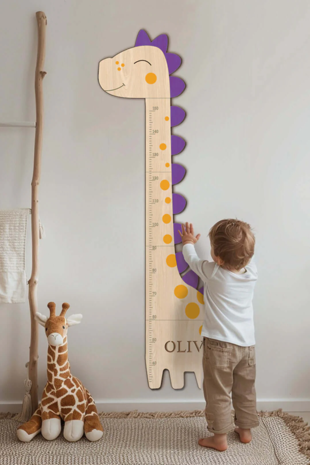Personalized Wooden Dinosaur Growth Chart Height Ruler - Image 5