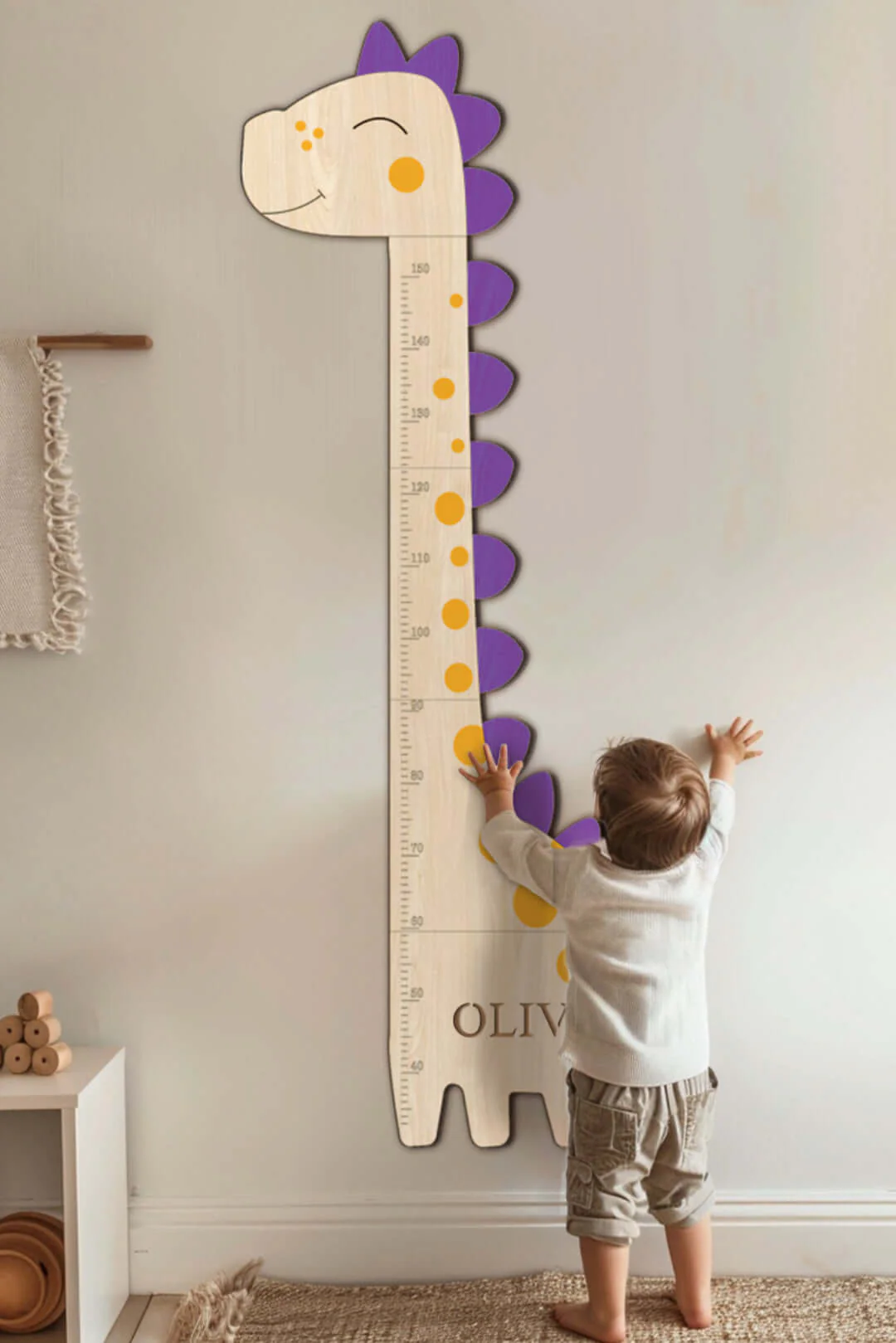Personalized Wooden Dinosaur Growth Chart Height Ruler - Image 7