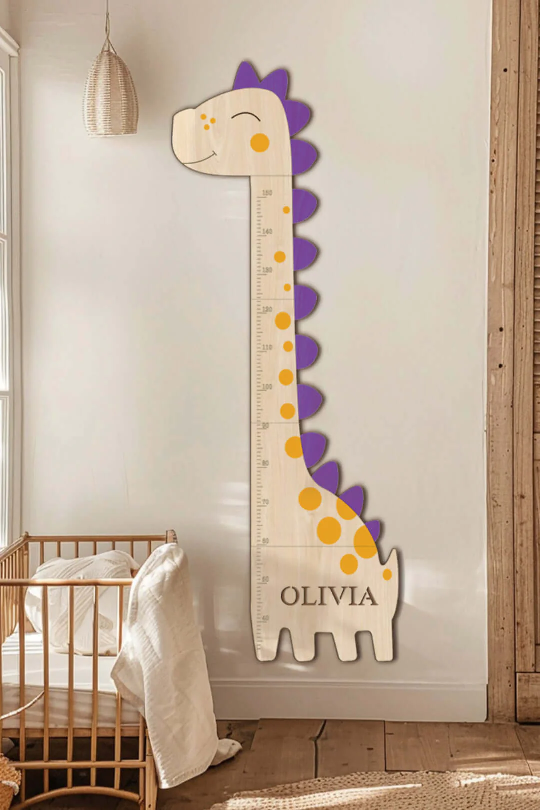 Personalized Wooden Dinosaur Growth Chart Height Ruler - Image 8