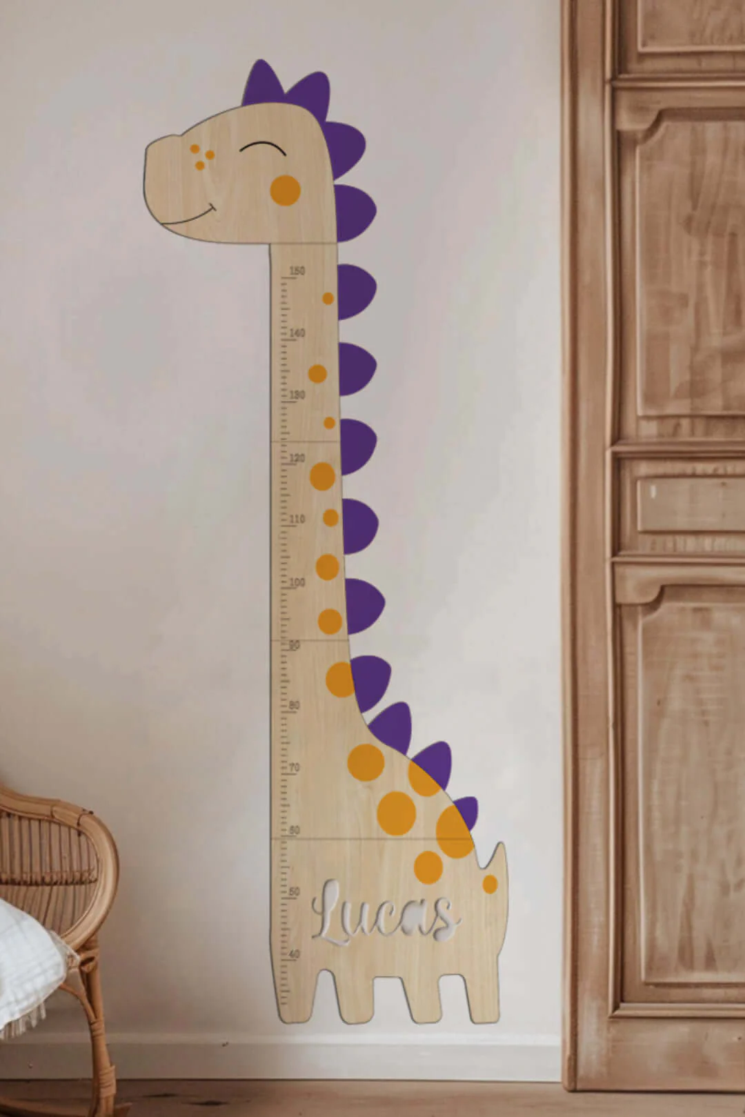 Personalized Wooden Dinosaur Growth Chart Height Ruler - Image 9