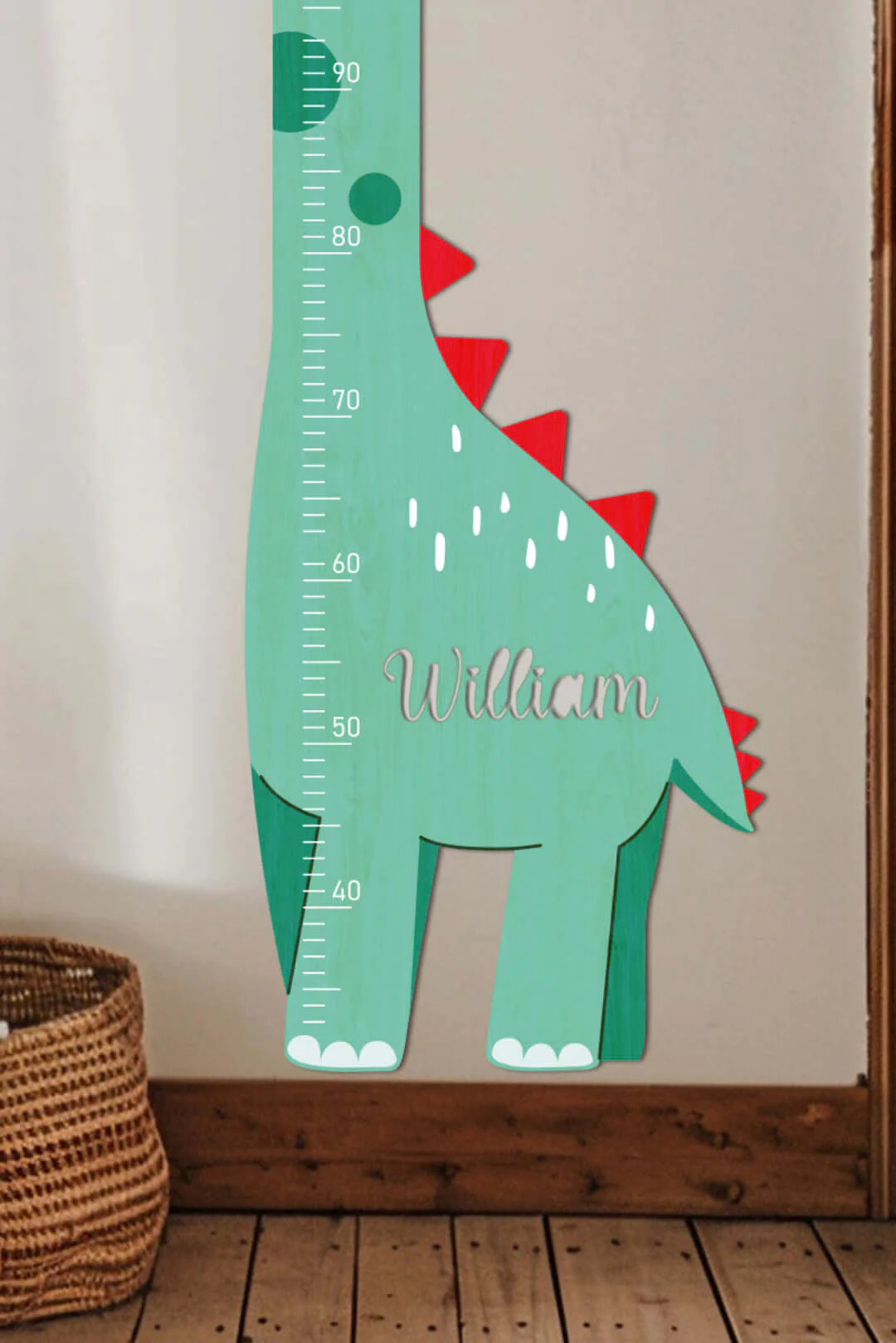 Personalized Wooden Dinosaur Growth Chart Ruler - Image 3
