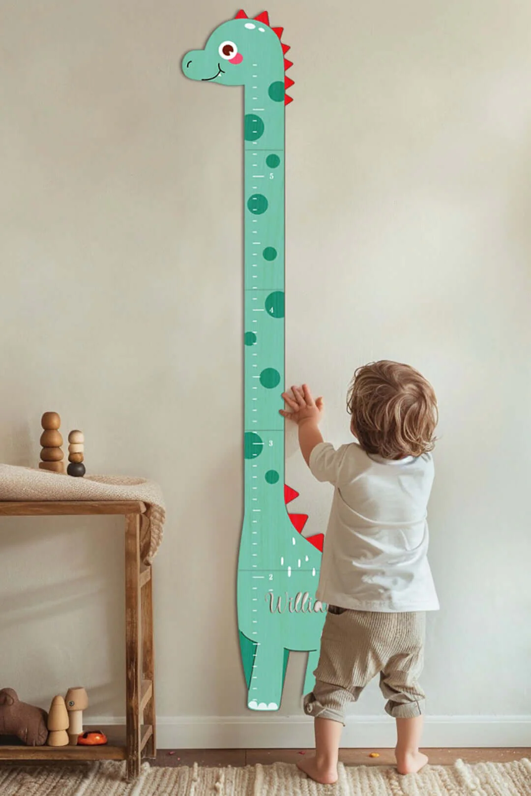 Personalized Wooden Dinosaur Growth Chart Ruler - Image 4