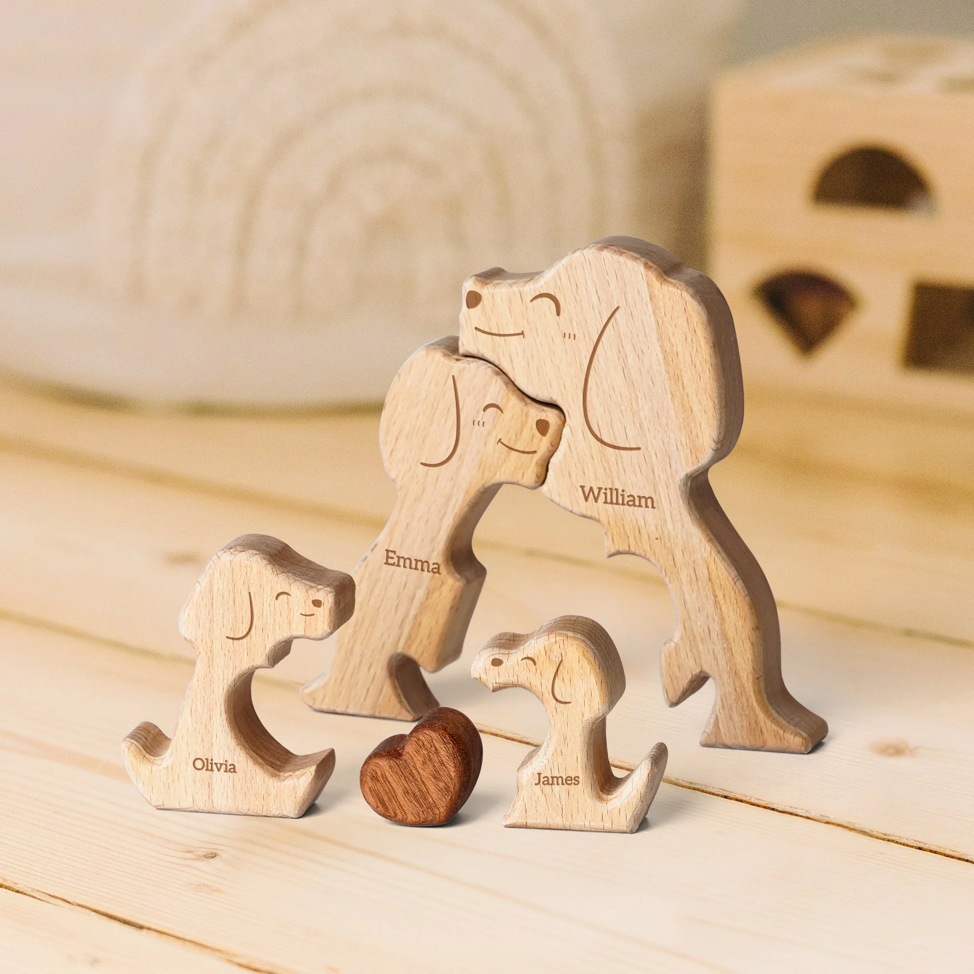 Personalized Wooden Dogs Family Puzzle Decor - Image 5