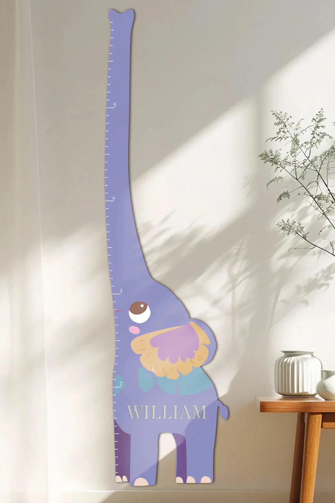 Personalized Wooden Elephant Growth Chart Ruler - Image 2