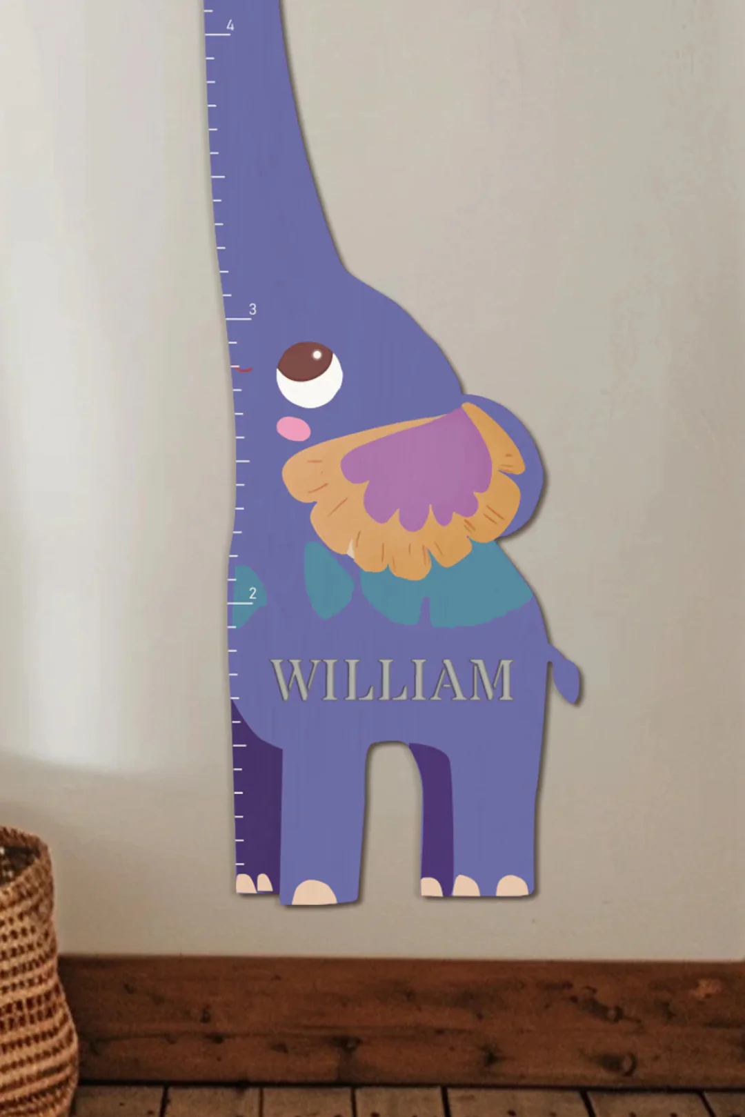 Personalized Wooden Elephant Growth Chart Ruler - Image 3