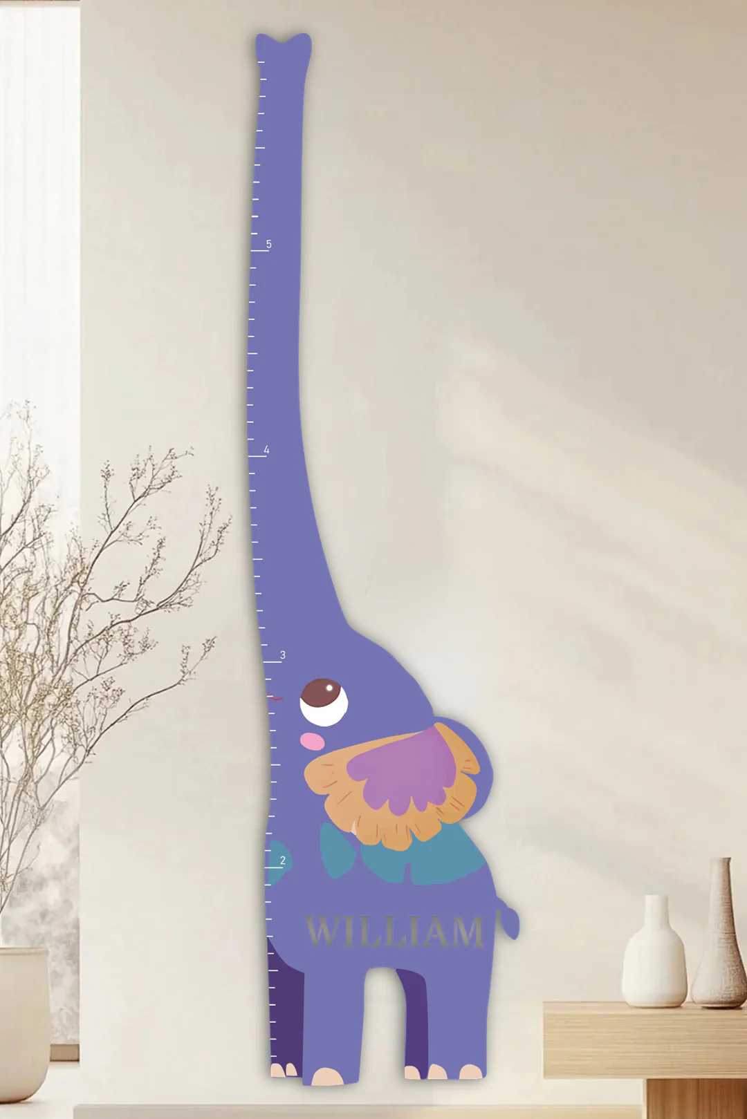 Personalized Wooden Elephant Growth Chart Ruler - Image 4