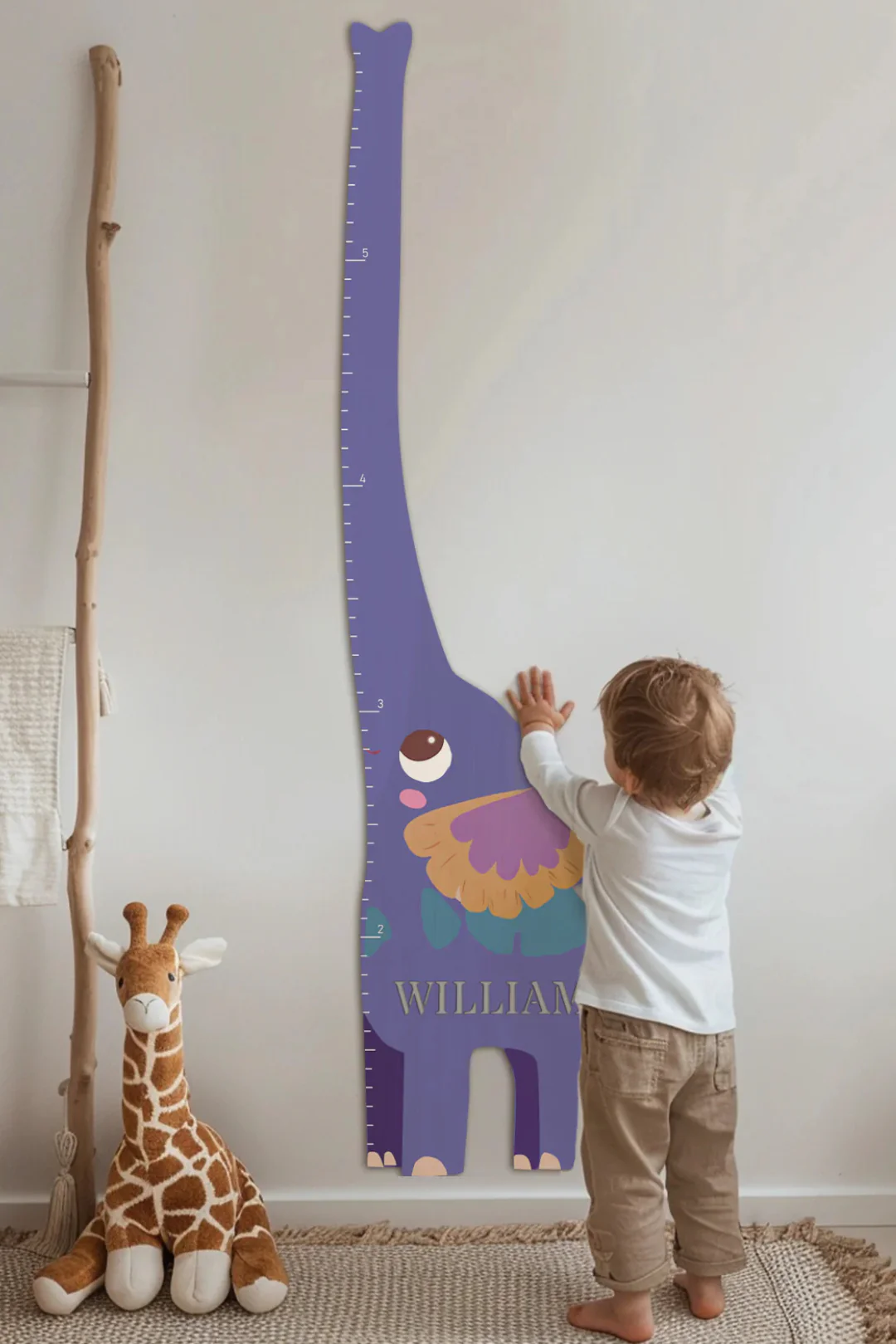 Personalized Wooden Elephant Growth Chart Ruler - Image 7