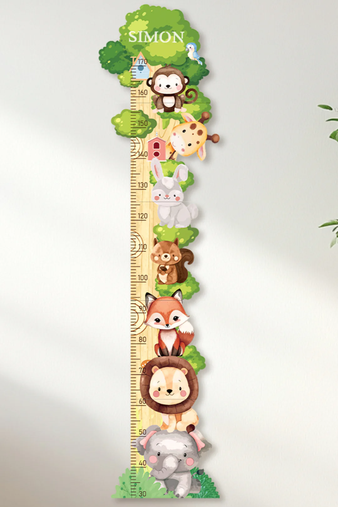 Personalized Wooden Forest Friends Growth Chart