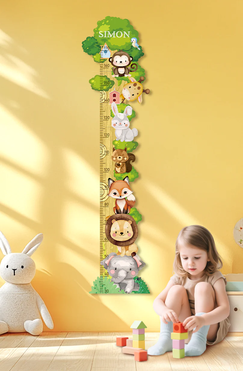 Personalized Wooden Forest Friends Growth Chart - Image 3