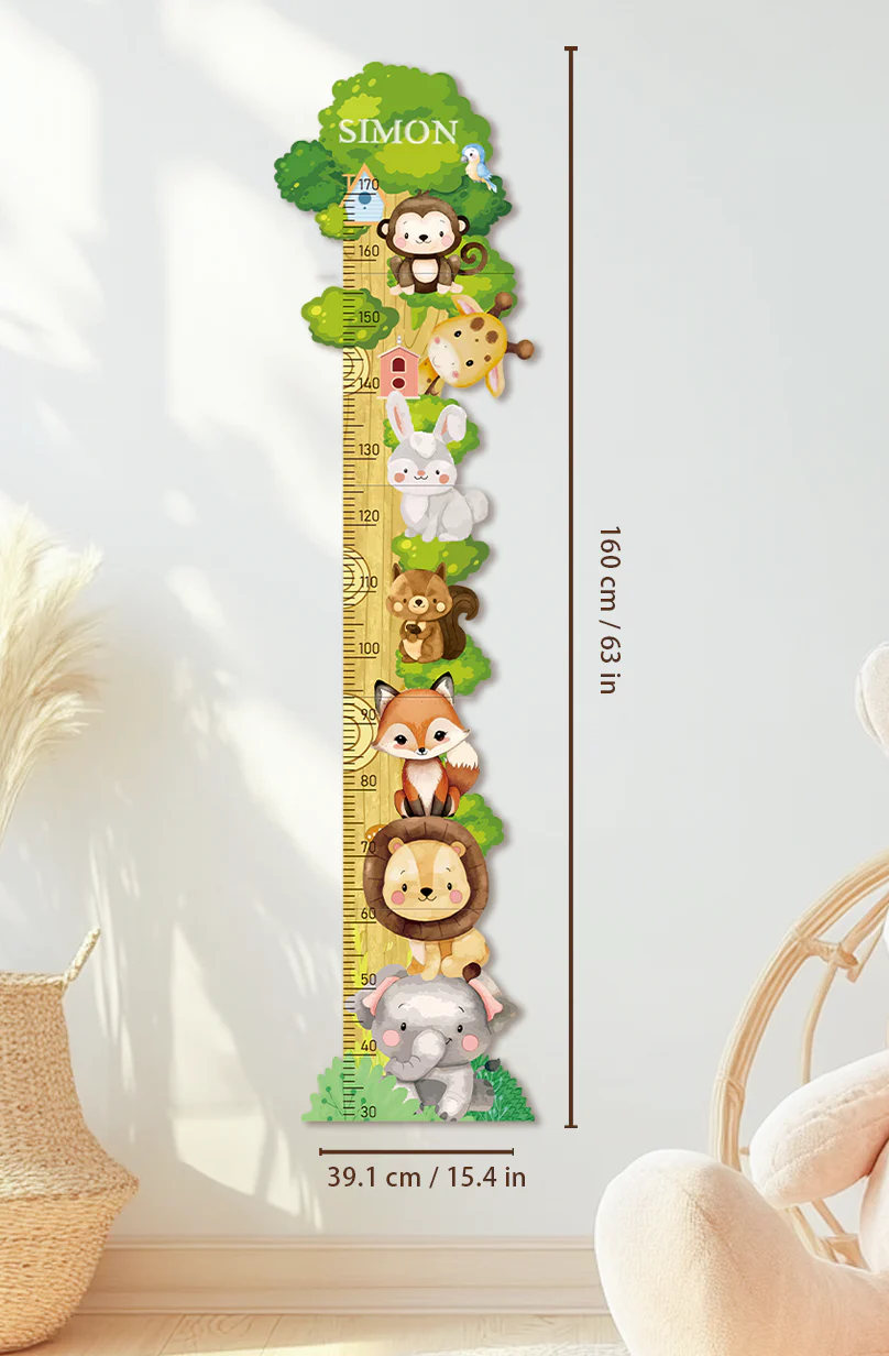 Personalized Wooden Forest Friends Growth Chart - Image 5