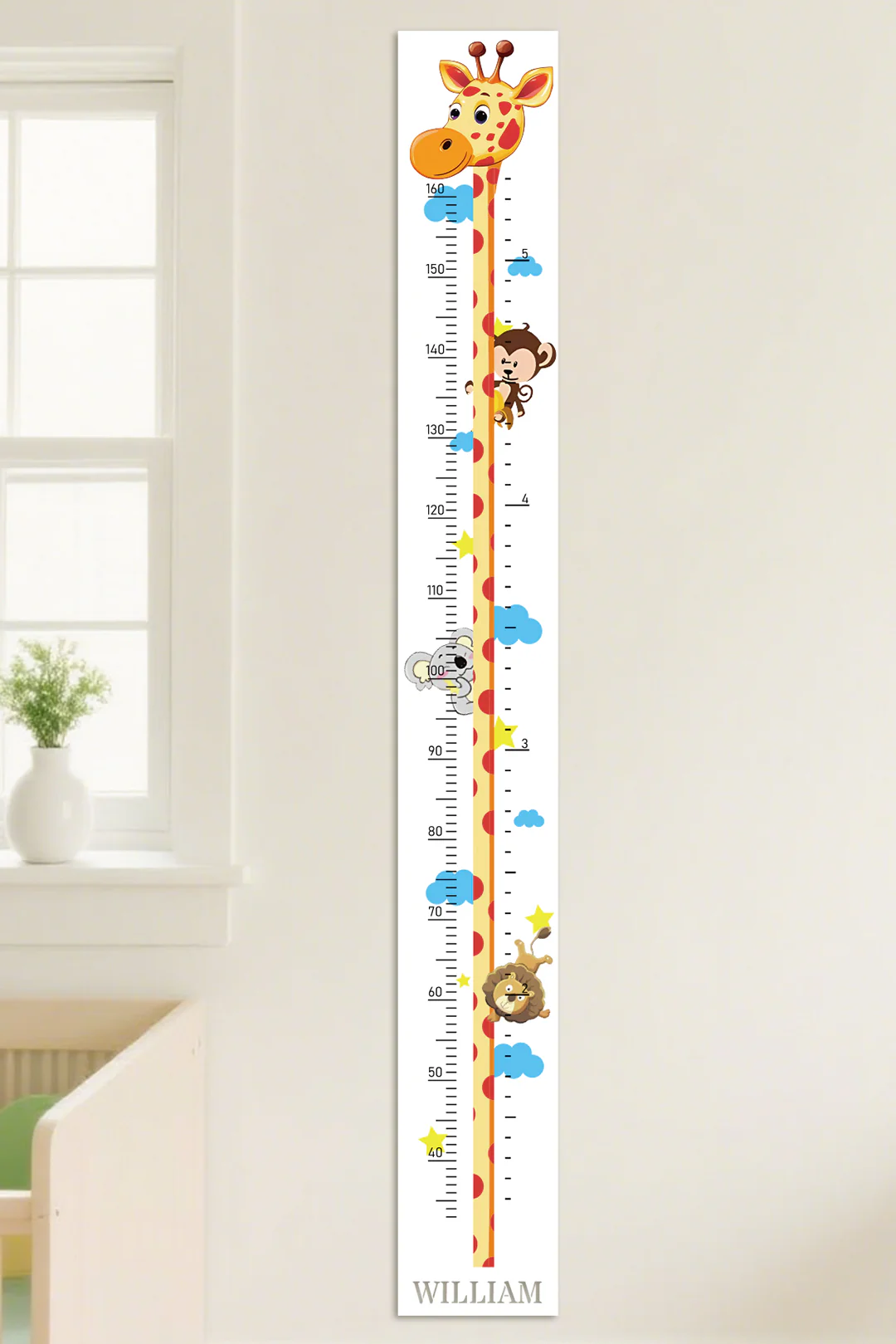 Personalized Wooden Giraffe Growth Chart Height Ruler
